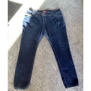 Plus Size WAX 3 Button High Waist Jeans, Flattering - Medium Wash size 22